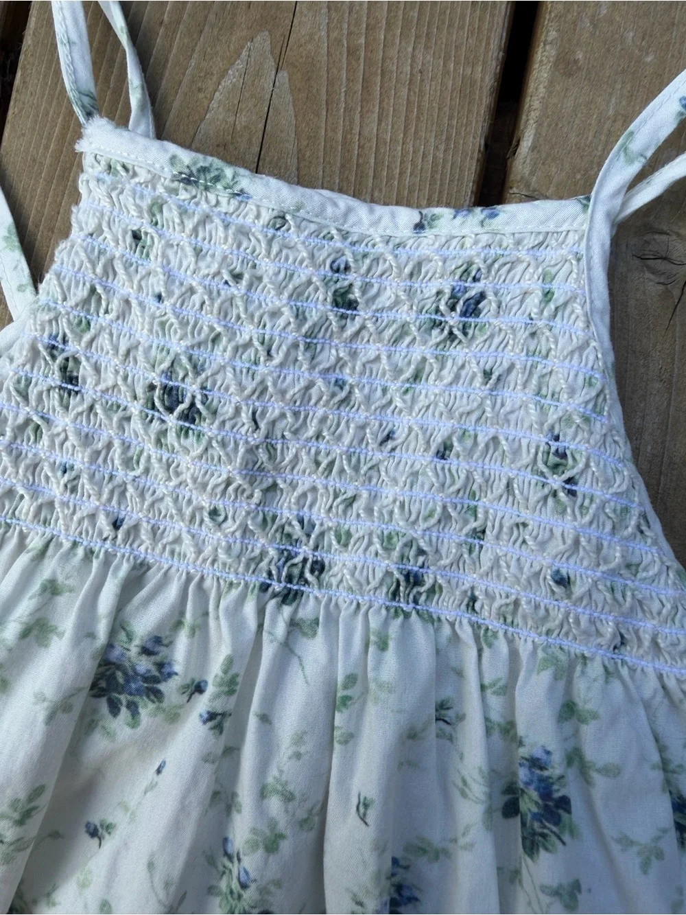 Brock Collection x Minnow Blue Floral Tie-Shoulder Girls' Sundress Size 7/8